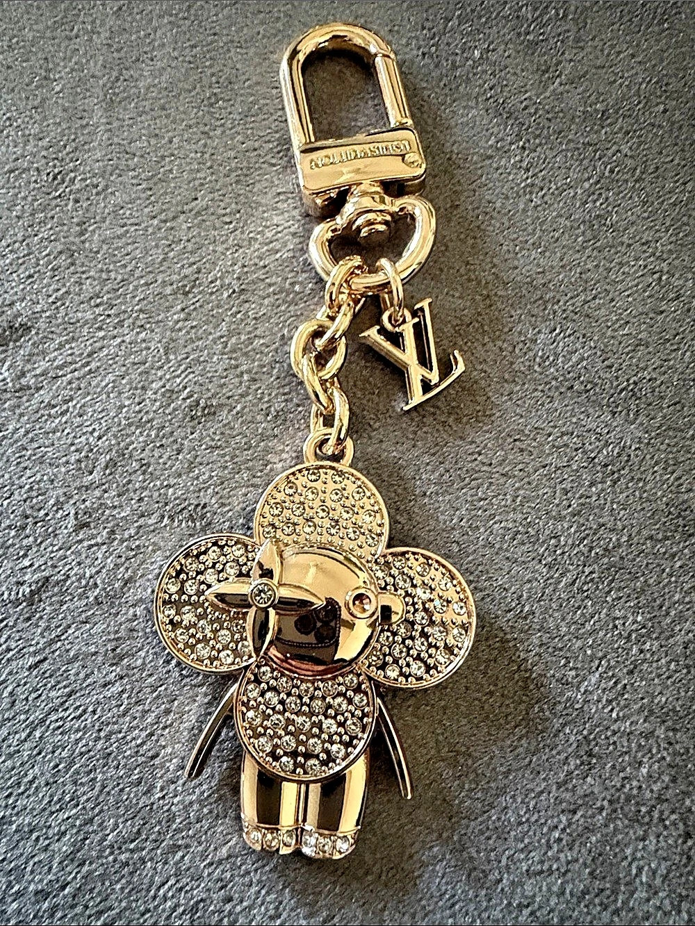 Louis Vuitton Strass Vivienne Porte Cles Bag Charm Key Holder Gold Rhinestone